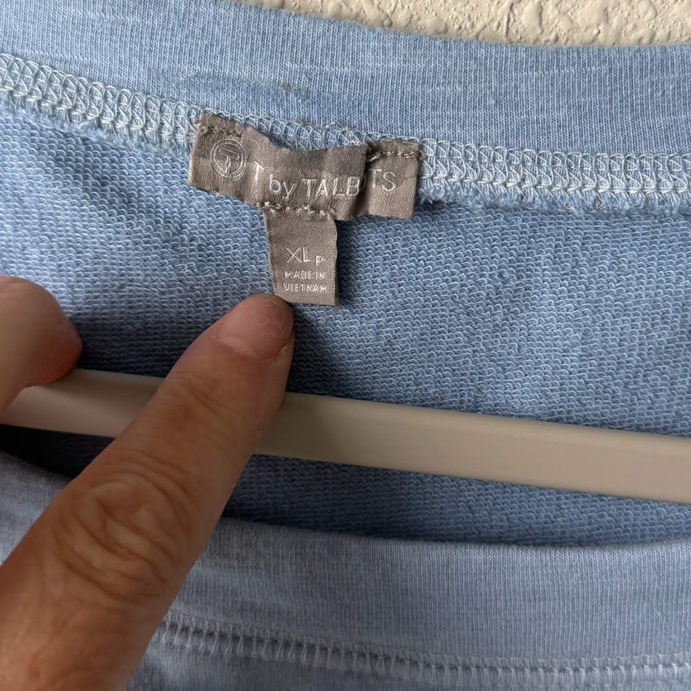 Talbots Blue and White Ombre Long Sleeve Top - Picture 6 of 8